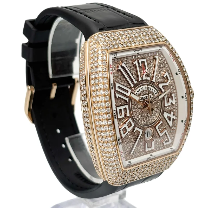Franck Muller Vanguard V 45 SC DT 5N NR – Aftermarket Diamond Setting, 44 mm Rose Gold – view 2