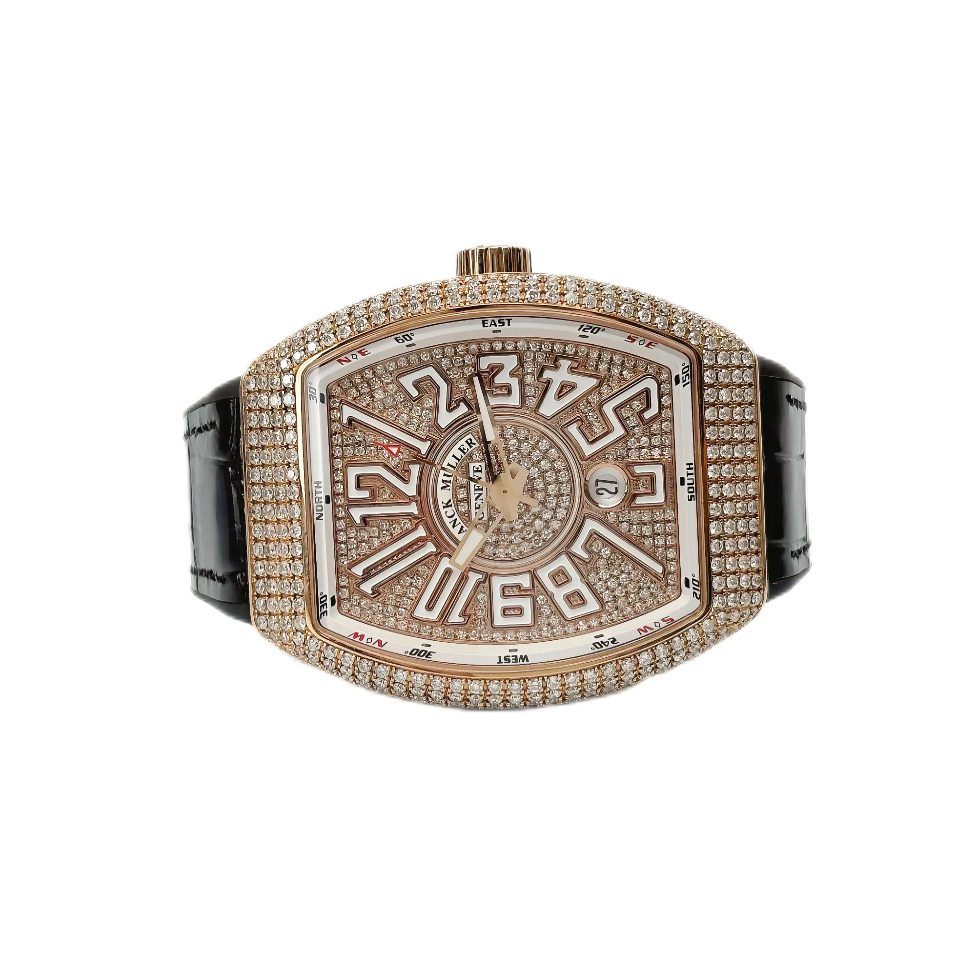 Franck Muller Vanguard After market Diamonds reference V 45 SC DT 5N NR luxury watch — view 4