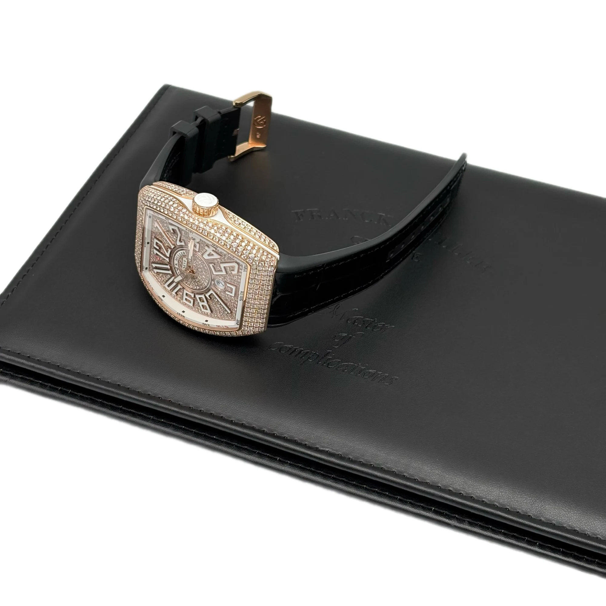 Franck Muller Vanguard After market Diamonds reference V 45 SC DT 5N NR luxury watch — view 8