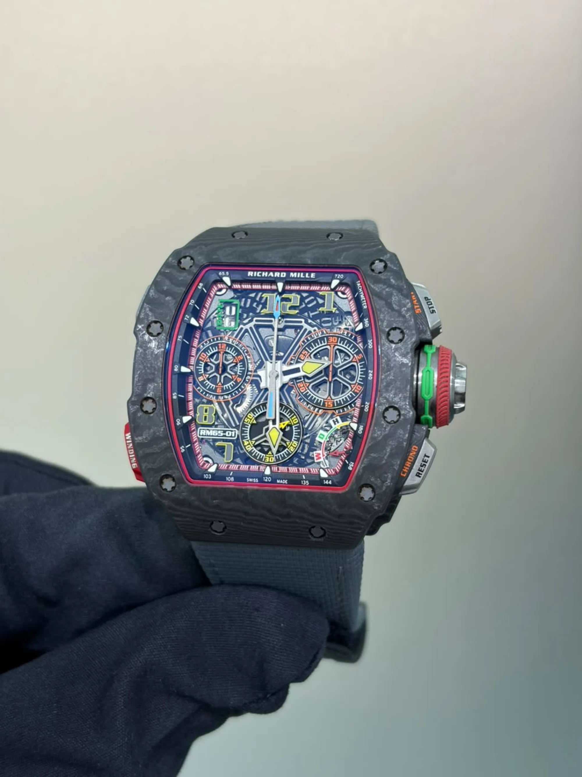 Richard Mille Rm65-01 Chronograph Carbon TPT Split Seconds Chronograph reference rm65-01 luxury watch — view 3