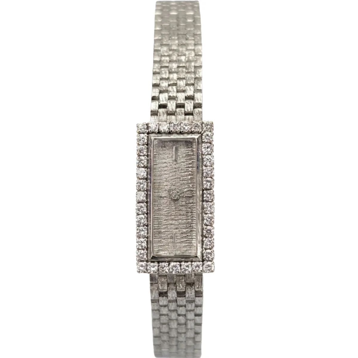 Blancpain Rectangular Diamond-Set Watch — вид спереди