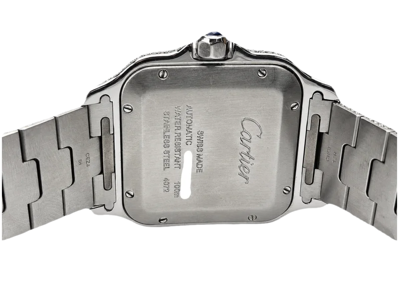 Cartier Santos 4072 – Aftermarket Diamond Setting, Multicolour Numeral Dial – view 2