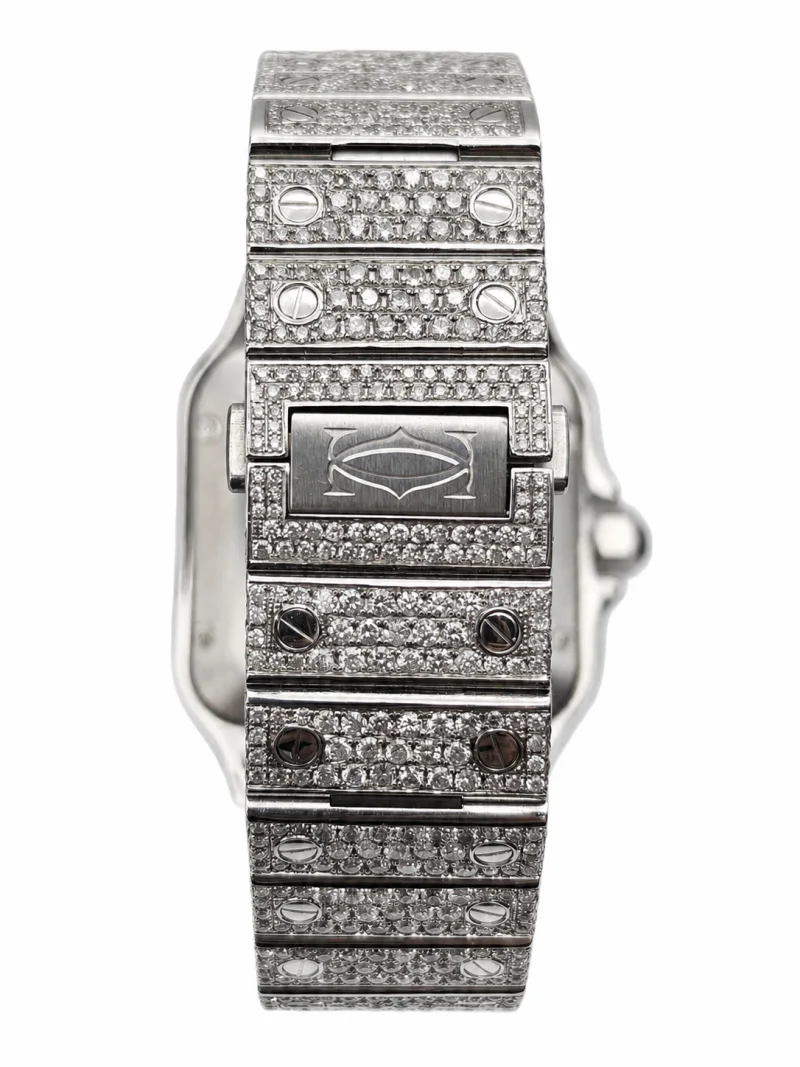 Cartier Santos 4072 – Aftermarket Diamond Setting, Multicolour Numeral Dial – view 3