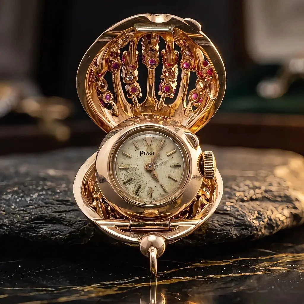 Vintage Piaget Necklace Watch – 19 mm Rose Gold — gallery view 2