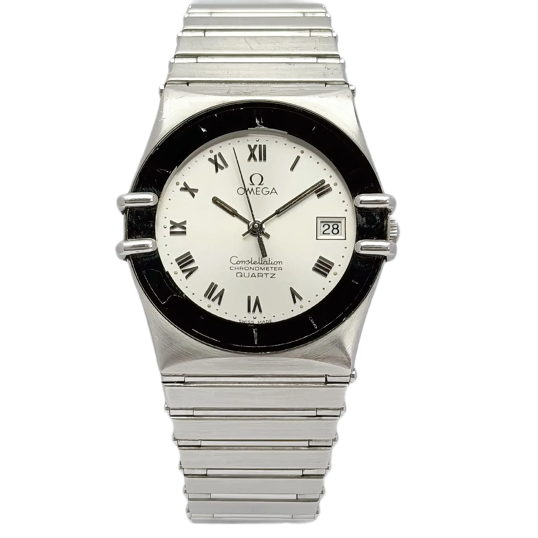 Vintage Omega Constellation Quartz 398.0864 – 33 mm Steel — front view