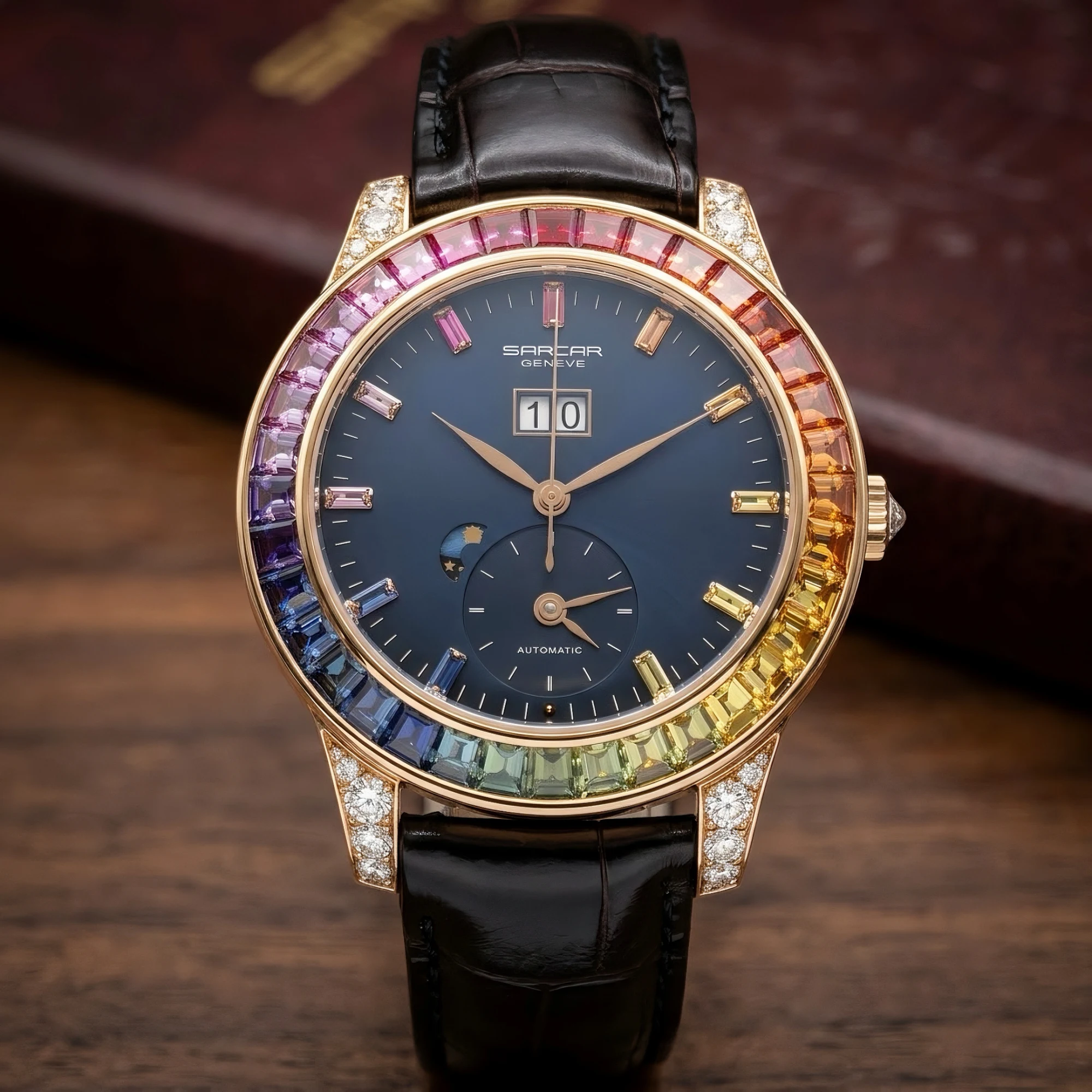 Sarcar Limited Edition A11238.R – Rose Gold, Moon Phase & Dual Time — gallery view 2