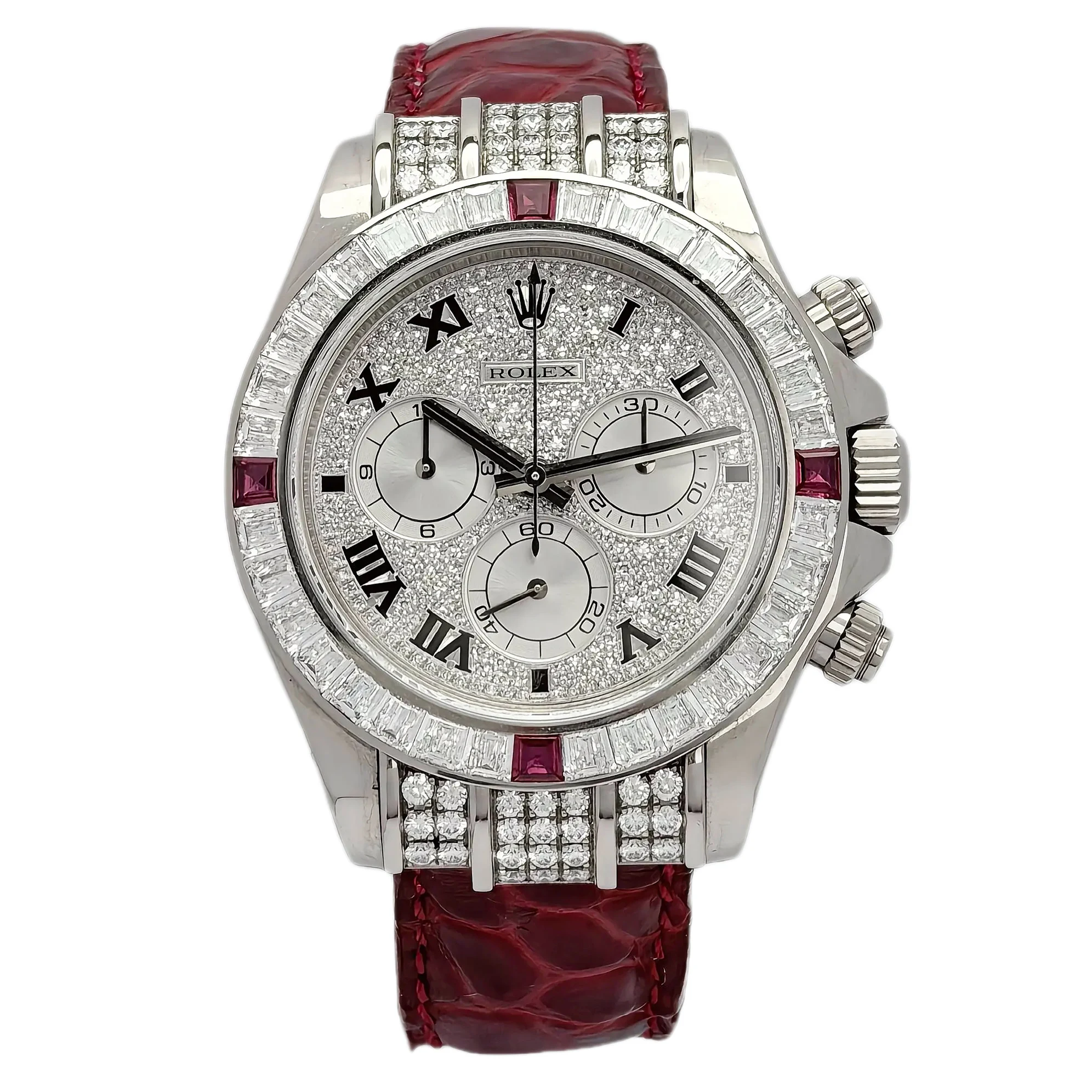 Rolex Daytona 116599 White Gold – Ruby-Set, K Serial — front view