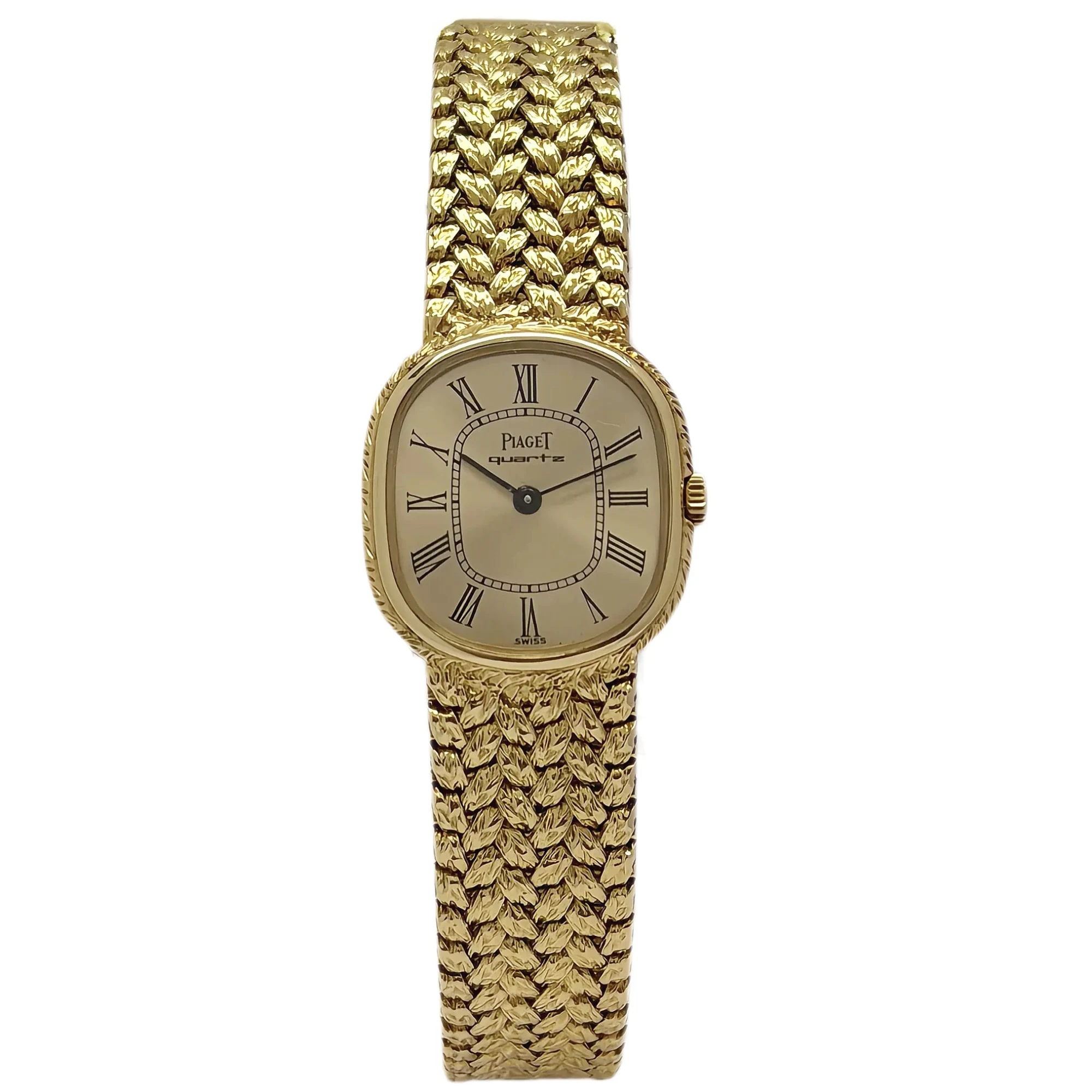 Vintage Piaget Ellipse 8968 – 1970s Yellow Gold with Box & Papers — front view